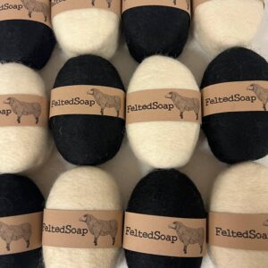 Felted Soap Gift Pack- Solid Black & Solid White: Fun 2 Felt Soap
