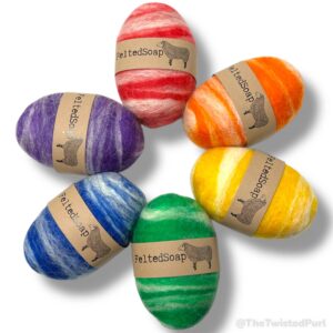 Felted Soap Primary Rainbow Blended with White You Pick the Color