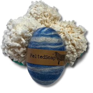 Single Felted Soap - Single Blend LIGHT BLUE & WHITE