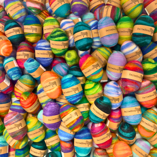 Multicolored Felted Soaps by Twisted Purl| 1 Blended Wool Wrapped Soap in Vibrant Colors | Unique Gift Perfect for any Occasion - Image 3