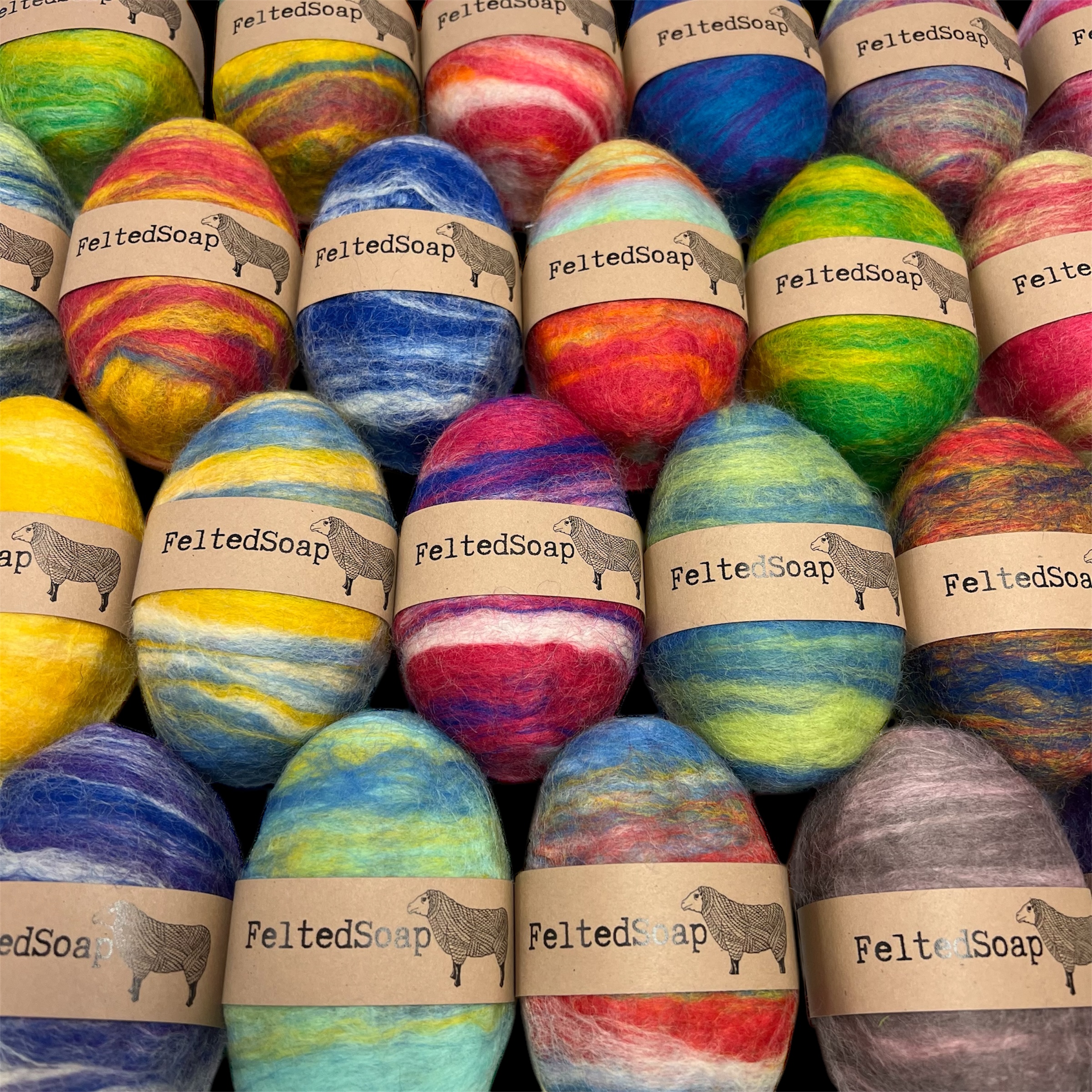 Multicolored Felted Soaps by Twisted Purl| 1 Blended Wool Wrapped Soap in Vibrant Colors | Unique Gift Perfect for any Occasion - Image 6