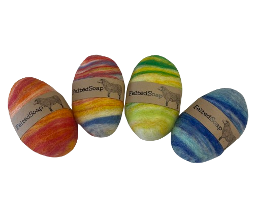 Felted Soap Summertime Multicolor 4 pack Bath Gifts| Beach Vibes| Unique Summer Colors - Image 5