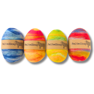 Felted Soap Summertime Multicolor 4 pack Bath Gifts| Beach Vibes| Unique Summer Colors