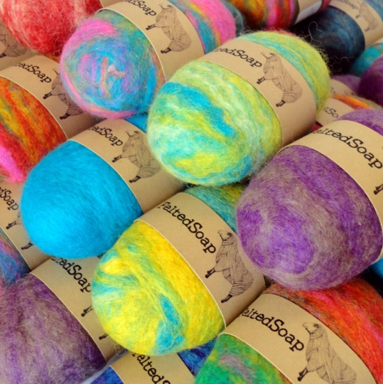 Multicolored Felted Soaps by Twisted Purl| 1 Blended Wool Wrapped Soap in Vibrant Colors | Unique Gift Perfect for any Occasion - Image 4