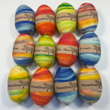 Felted Soap Summertime Multicolor 4 pack Bath Gifts| Beach Vibes| Unique Summer Colors - Image 6