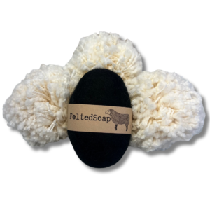 Felted Soap Solid Black Color Single Bar to Clean up Dirty Hands