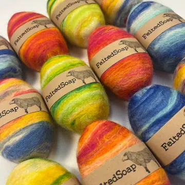 Felted Soap Summertime Multicolor 4 pack Bath Gifts| Beach Vibes| Unique Summer Colors - Image 3